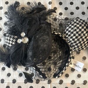 Disney Black and White Houndstooth Fascinator Ears